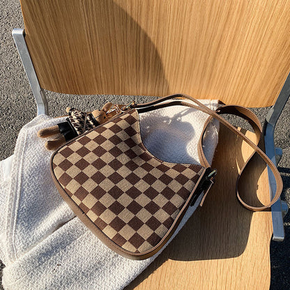 Checkered Print Personalized Daily Commuter Women's Bag