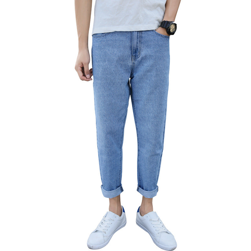 Men's Loose Straight Fashion Brand High-end Spring And Autumn New Small Harem Jeans