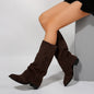 Autumn And Winter New Large Size Thick Heel Non-slip Skinny Boots Women