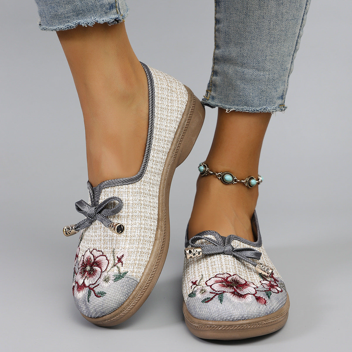 Flying Woven Ethnic Style Cloth Shoes Linen Flat