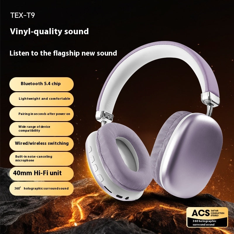 TEX-T9 Bluetooth Headset Wireless Headphone Head-mounted