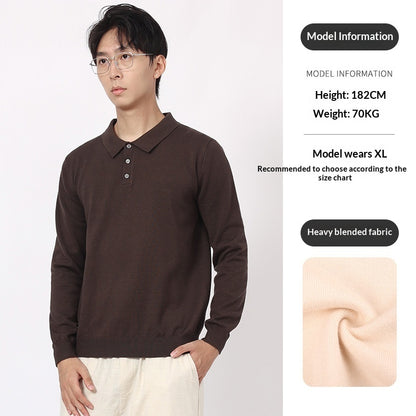 Men's Sweater Light Luxury High-end Sense Business Casual Lapel Long Sleeve