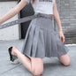 Pleated High-waisted Slimming Heart-button Skirt