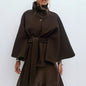 Women's Solid Color Stand-collar Trench Coat
