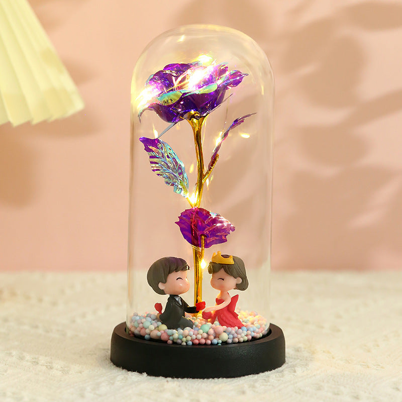 Colorful 24k Gold Foil Flower Color GoldWith Lights Christmas Gift