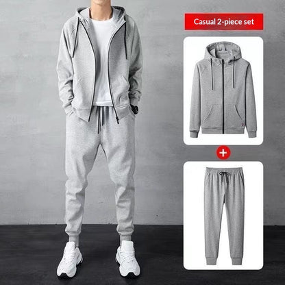 Men's Loose Zip-up Hoodie Sweater Set