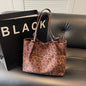 Shoulder Large Capacity Leopard Print Canvas Big Bag