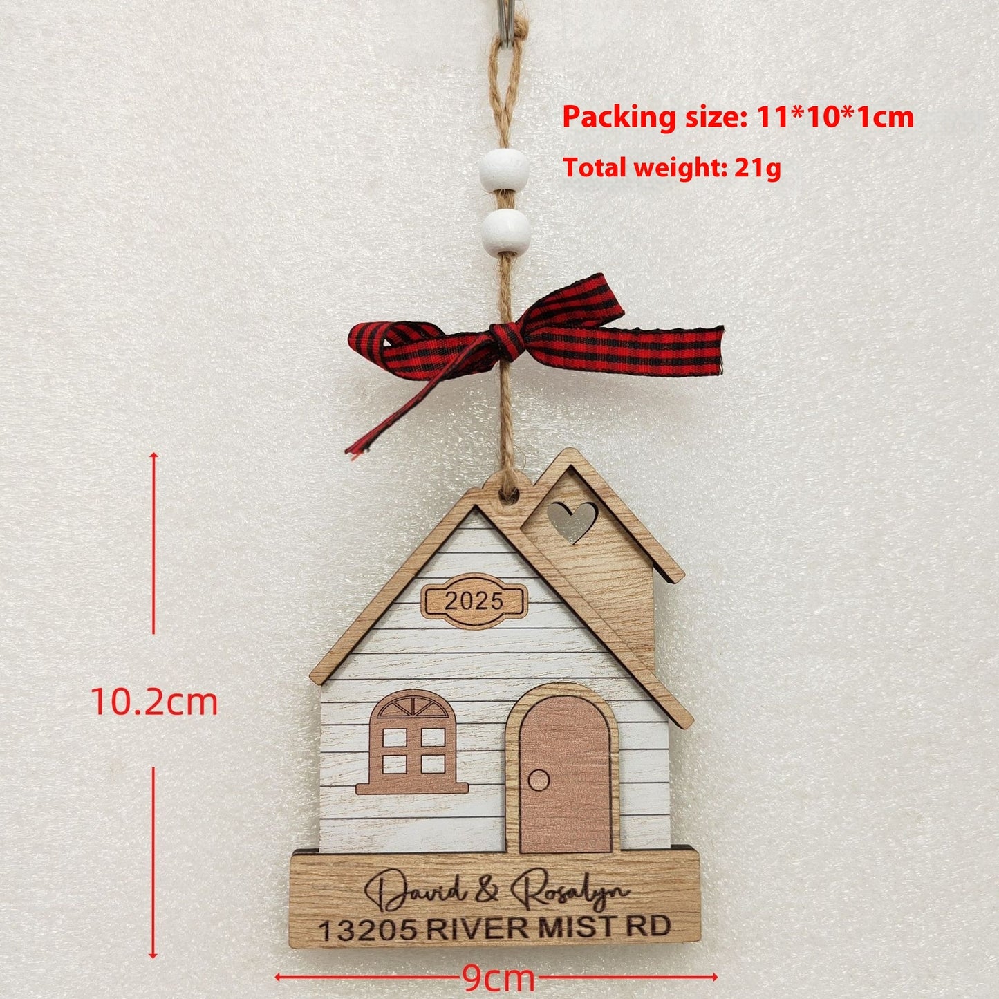 House Christmas Tree Decoration Festival Gift Wooden Pendant