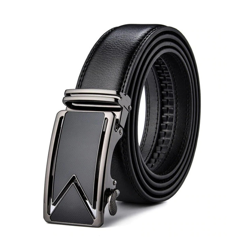 Genuine Leather Men's M Letter Comfort Click Belt Business New
