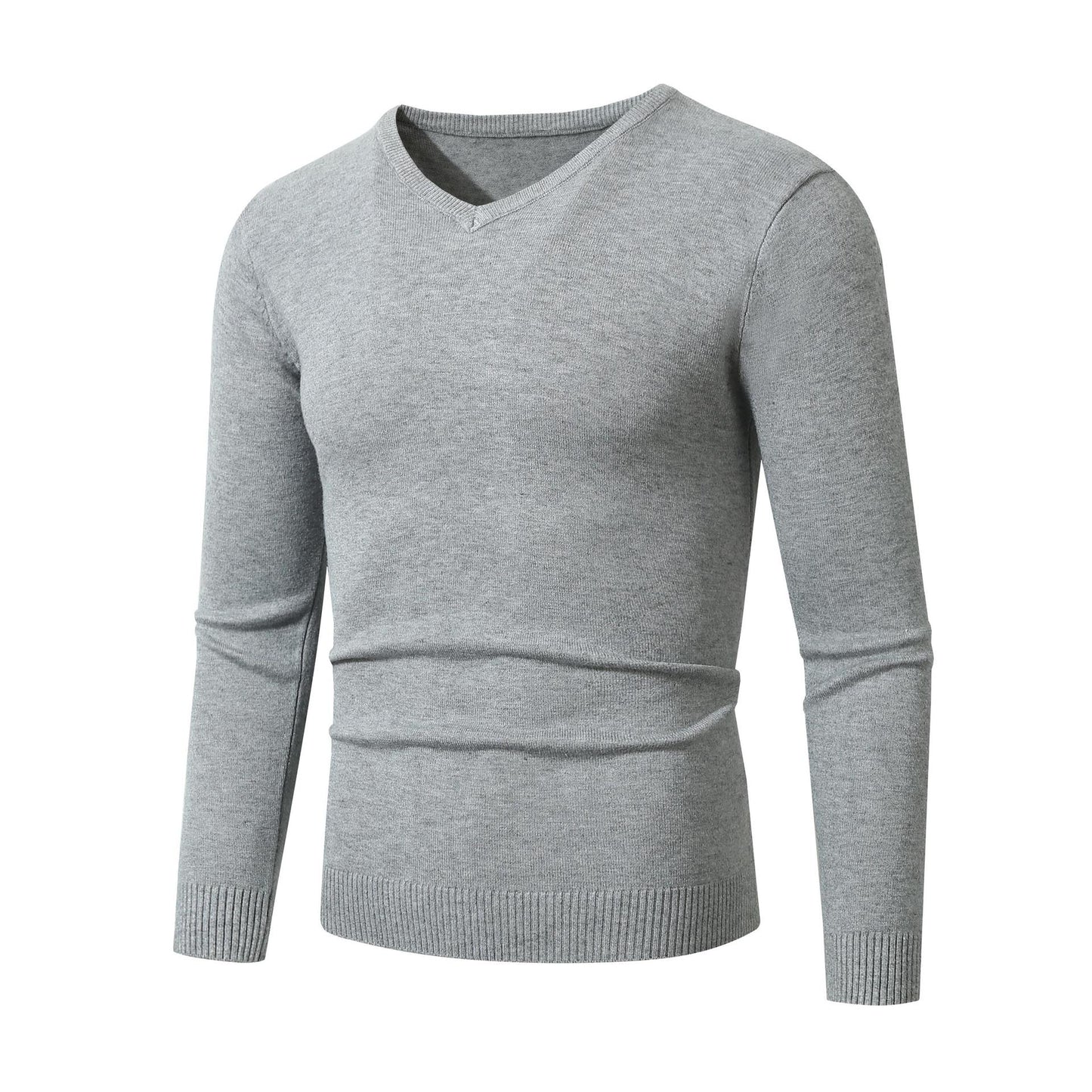 European And American Casual Long-sleeve V-neck Sweater Base Layer