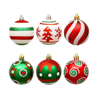 Electroplating Hand-painted Plastic Ball Christmas Tree Decoration Pendant