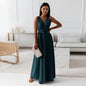 V-neck Sleeveless Dress With Belt Summer Fashion Party Club Evening Maxi Dresses For Women Clothing