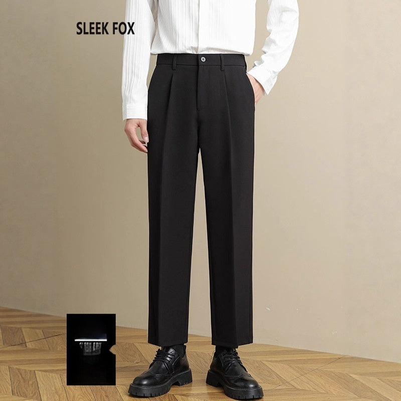 Men's Casual Draped Straight Suit Pants