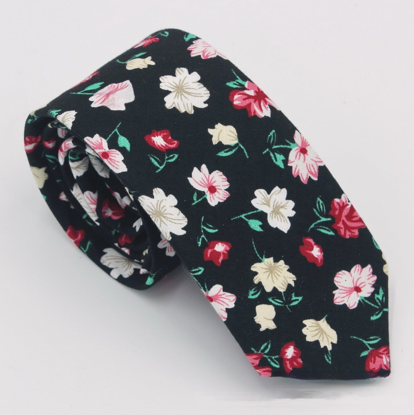 Men's Suit Printed Cotton Pocket Handkerchief With Floral Patterns, Fashionable And Casual Printed Tie