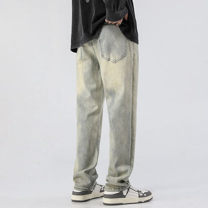 Men's Trendy Washed And Distressed Slim Straight Pants
