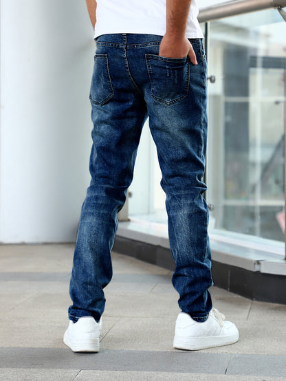 Slim Fit Stretch Men's Youth Blue Casual Pants