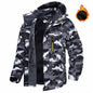Winter Hooded Jacket Fashion Casual Warm Fleece Coat Windproof Rainproof Parka Windbreaker Men's Top
