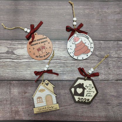House Christmas Tree Decoration Festival Gift Wooden Pendant