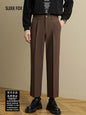 Men's Casual Draped Straight Suit Pants
