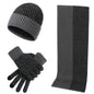 Warm Hat Scarf Gloves Knitted Plus Fluff Winter Men