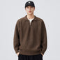 Half-collar High-end Lapel Men's Solid Color Versatile Sweater