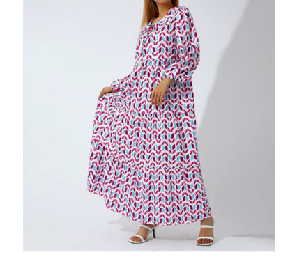 Women's Vintage Printed Bohemian Maxi Dress