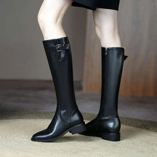 Women's Knee-High Chunky Heel Knight Boots