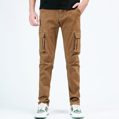 European And American Men's Side Pocket Skinny Jeans