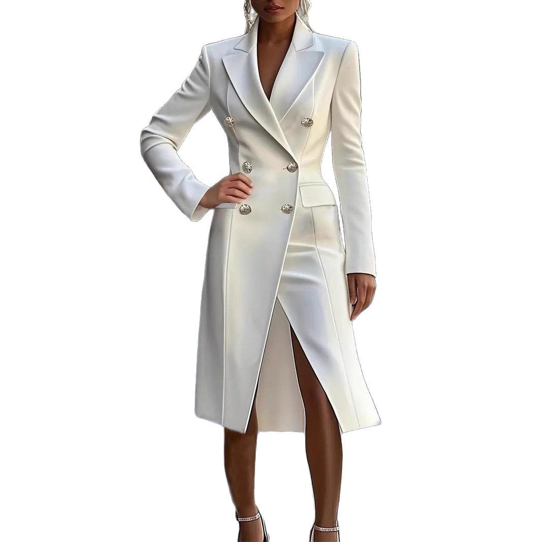 European And American Suit Collar Dress Autumn And Winter