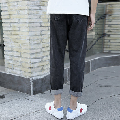 Men's Loose Straight Fashion Brand High-end Spring And Autumn New Small Harem Jeans