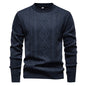 Casual Round Neck Pullover Warm Knitted Sweater For Men