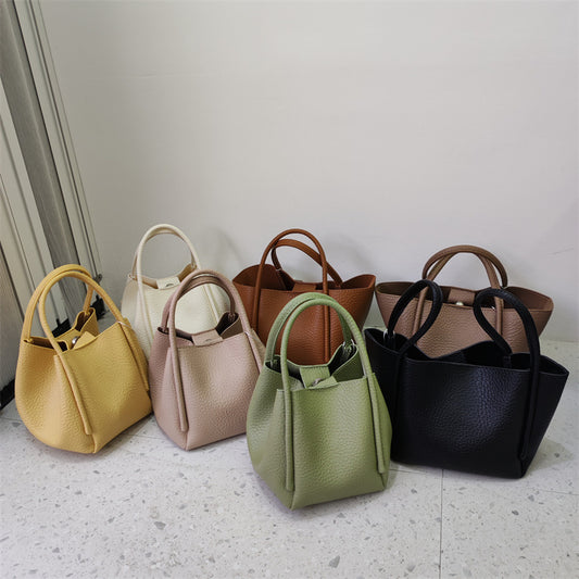 Women's Retro Bucket Bag - Casual Crossbody Style