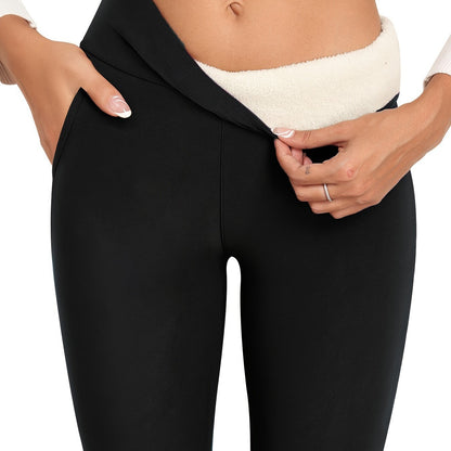 Fleece Sports Leggings High Elasticity And Warmth