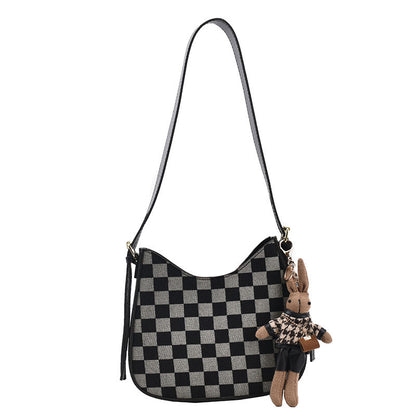Checkered Print Personalized Daily Commuter Women's Bag