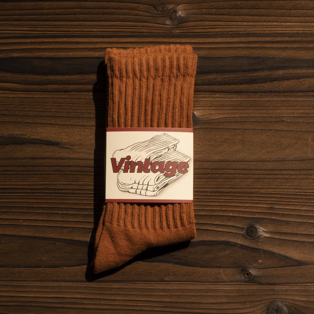 Men's Japanese-style Retro American Long Socks Thick Needle Long Tube