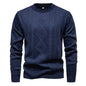 Casual Round Neck Pullover Warm Knitted Sweater For Men