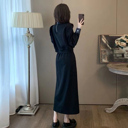 Fake Two-piece Sweatshirt Set Women Korean Version Set Skirt