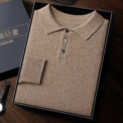 Men's Solid Color Soft Glutinous Cashmere Sweater Simple Pullover Loose