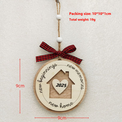 House Christmas Tree Decoration Festival Gift Wooden Pendant