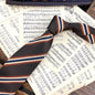 Retro Coffee Color Orange Red Striped Tie Hand Hit 8CM Men