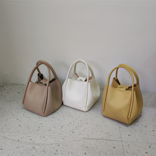 Women's Retro Bucket Bag - Casual Crossbody Style