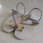 Women's Summer Love Decorative Button Flat Sandals