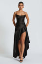 Women's Backless Ruffles Maxi Dress - Evening Party