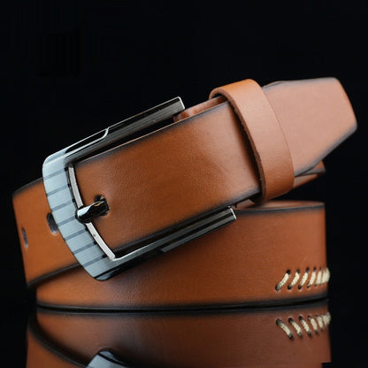Men's Threading Casual Student Pin Buckle Belt