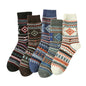 Retro Large Square Wool Socks