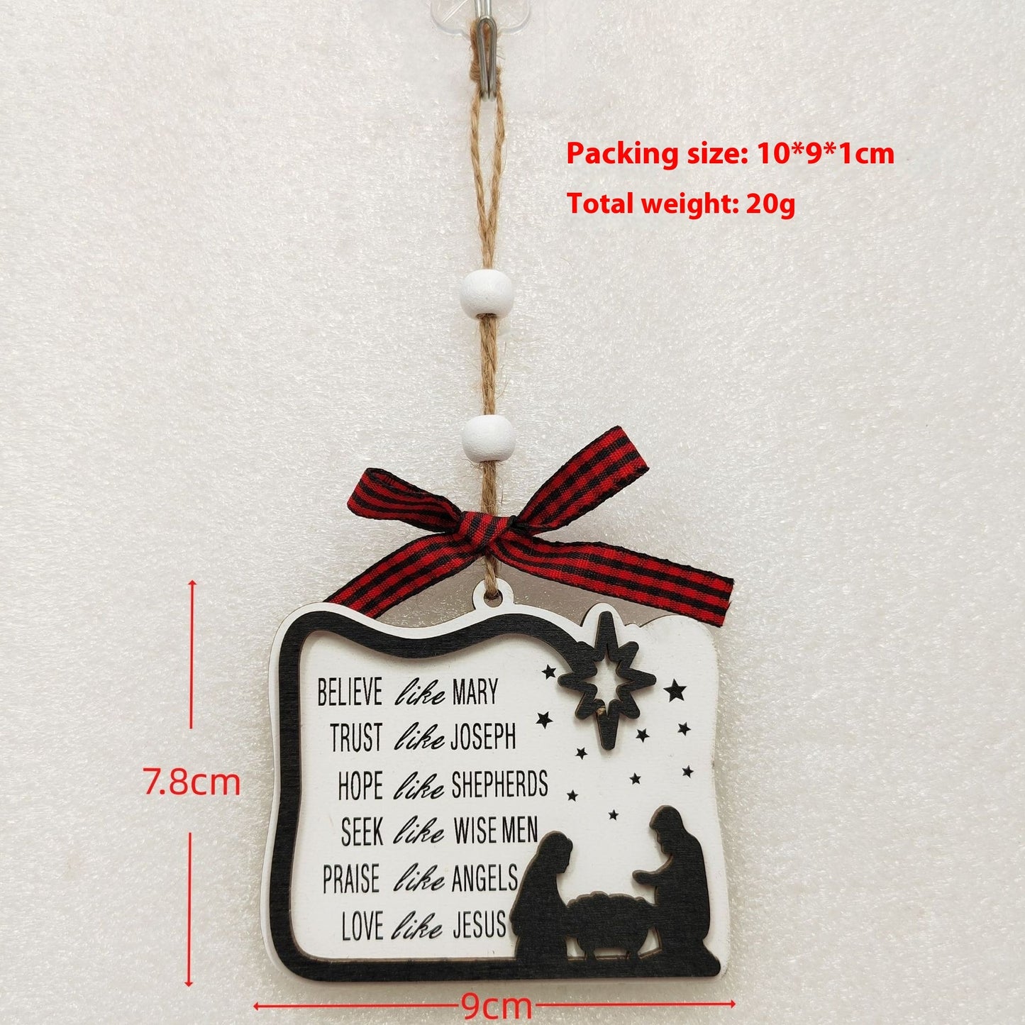 House Christmas Tree Decoration Festival Gift Wooden Pendant