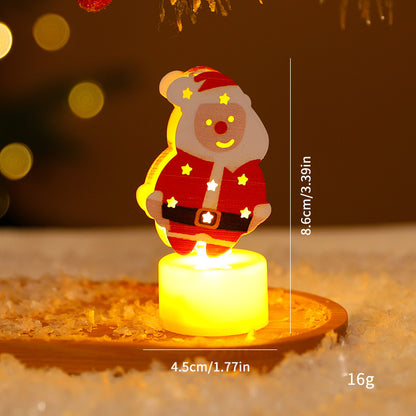 LED Electronic Candle Lights Christmas Trees Santa Claus Snowmen Creative Candles Small Night Lights Home Decorative Ornaments