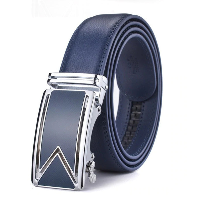 Genuine Leather Men's M Letter Comfort Click Belt Business New