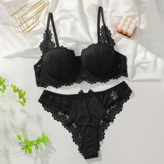 Sexy Bra Set, Lace, New Breathable Ultra-thin Anti-sagging Lingerie, Women's Underwear Set