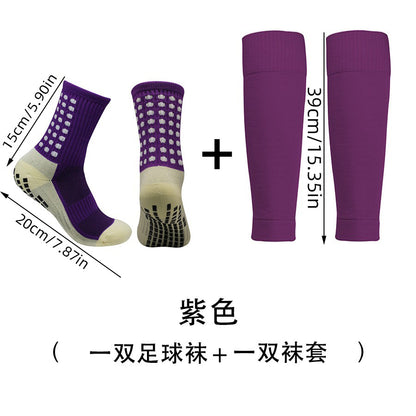 Sports Soccer Socks Knee Pad Mid-calf Glue Dispensing Non-slip